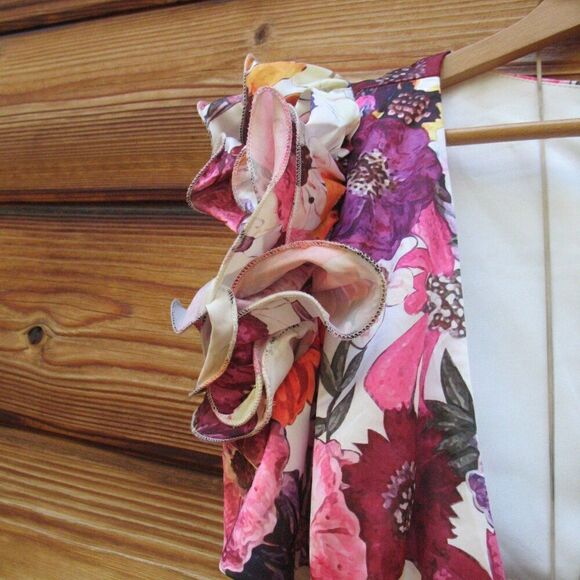 Mac Duggal 68107 Womens Floral Cut-Out Ruffle Sleeve Dress Gown - Picture 8 of 16